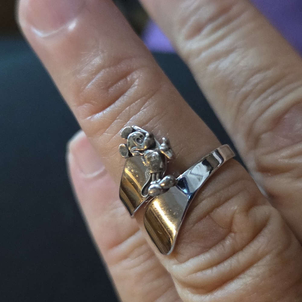 Mickey Mouse Sterling Ring Vintage 1970's